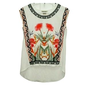 Flying Tomato Sleeveless Scarf Blouse Size XS Top White